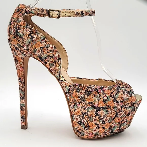 BETSEY JOHNSON ๐ sz9.5 Bandit Stacked Platform Stiletto SEXY! ๐ฅ๐ฅ - Picture 1 of 13